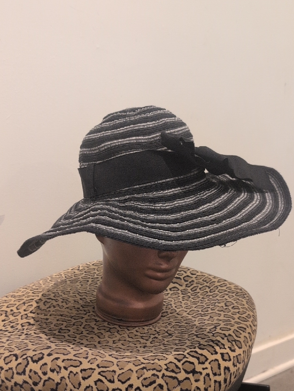 Vintage Wide Brim Floppy Straw Beach Hat